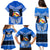 Tonga Christmas Family Matching Puletasi Dress and Hawaiian Shirt Tongan Coat of Arms Santa With Ngatu Pattern Christmas Blue Style LT03 - Polynesian Pride