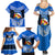 Tonga Christmas Family Matching Summer Maxi Dress and Hawaiian Shirt Tongan Coat of Arms Santa With Ngatu Pattern Christmas Blue Style LT03 - Polynesian Pride