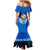 Tonga Christmas Mermaid Dress Tongan Coat of Arms Santa With Ngatu Pattern Christmas Blue Style LT03 - Polynesian Pride