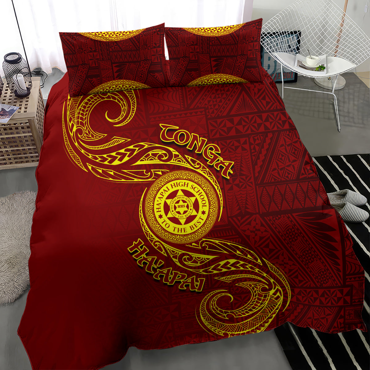 Tonga Ha'apai High School Bedding Set Ngatu and Maori Ethnic Tribal ...