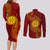 Tonga Ha'apai High School Couples Matching Long Sleeve Bodycon Dress and Long Sleeve Button Shirt Ngatu and Maori Ethnic Tribal Pattern LT03 - Polynesian Pride