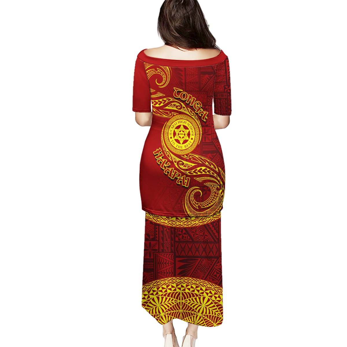 Tonga Ha'apai High School Puletasi Ngatu and Maori Ethnic Tribal Pattern LT03 - Polynesian Pride