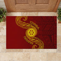 Tonga Ha'apai High School Rubber Doormat Ngatu and Maori Ethnic Tribal Pattern LT03 - Polynesian Pride