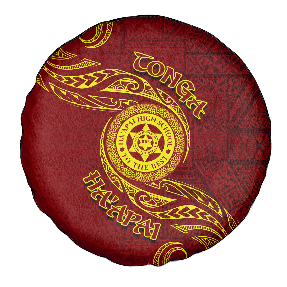 Tonga Ha'apai High School Spare Tire Cover Ngatu and Maori Ethnic Tribal Pattern LT03 - Polynesian Pride