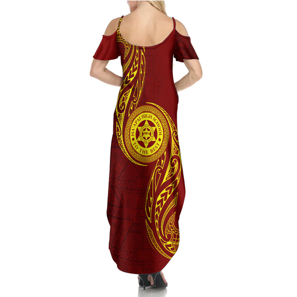 Tonga Ha'apai High School Summer Maxi Dress Ngatu And Maori Ethnic 