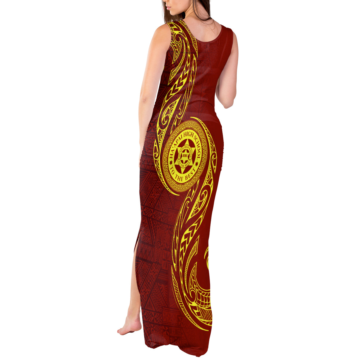 Tonga Ha'apai High School Tank Maxi Dress Ngatu and Maori Ethnic Tribal ...