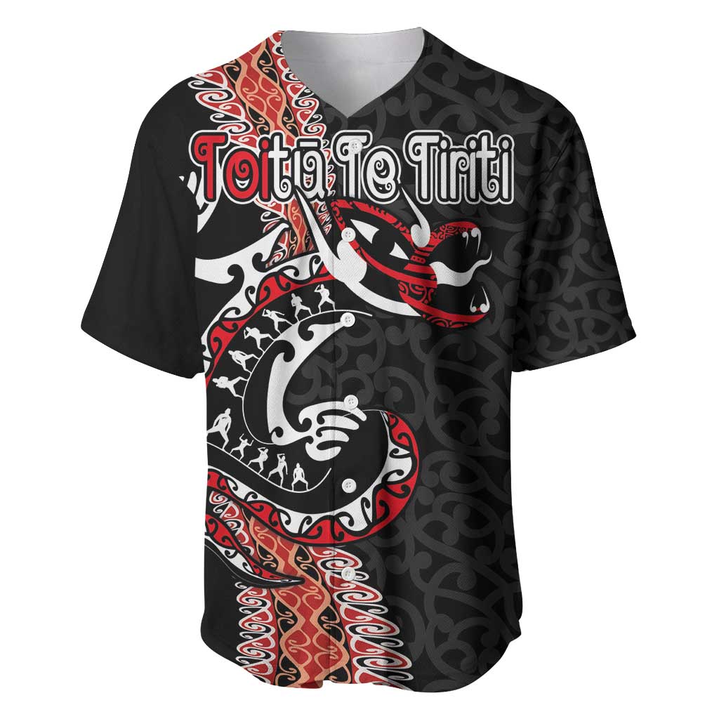 Aotearoa Toitu Te Tiriti Baseball Jersey Maori Taniwha Haka - Honour the Treaty