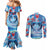 Hawaiian Dolphin Love Couple - Ocean Heart Couples Matching Mermaid Dress and Long Sleeve Button Shirt