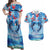 Hawaiian Dolphin Love Couple - Ocean Heart Couples Matching Off Shoulder Maxi Dress and Hawaiian Shirt