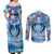 Hawaiian Dolphin Love Couple - Ocean Heart Couples Matching Off Shoulder Maxi Dress and Long Sleeve Button Shirt