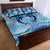 Hawaiian Dolphin Love Couple - Ocean Heart Quilt Bed Set