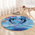 Hawaiian Dolphin Love Couple - Ocean Heart Round Carpet