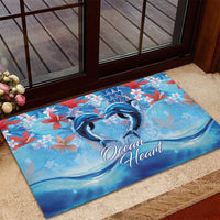 Hawaiian Dolphin Love Couple - Ocean Heart Rubber Doormat LT03 - Polynesian Pride