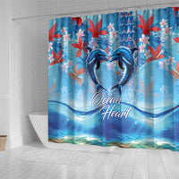 Hawaiian Dolphin Love Couple - Ocean Heart Shower Curtain LT03 - Polynesian Pride