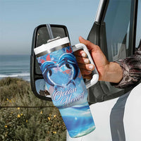Hawaiian Dolphin Love Couple - Ocean Heart Tumbler With Handle LT03 - Polynesian Pride