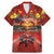 Hawaiian Turtle Love Couple Family Matching Mermaid Dress and Hawaiian Shirt Ocean Serenade - Honu Honi Ihu with Hibiscus and Romantic Sunset Red Color