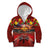 Hawaiian Turtle Love Couple Kid Hoodie Ocean Serenade - Honu Honi Ihu with Hibiscus and Romantic Sunset Red Color