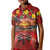 Hawaiian Turtle Love Couple Kid Polo Shirt Ocean Serenade - Honu Honi Ihu with Hibiscus and Romantic Sunset Red Color