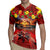 Hawaiian Turtle Love Couple Rugby Jersey Ocean Serenade - Honu Honi Ihu with Hibiscus and Romantic Sunset Red Color