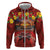 Hawaiian Turtle Love Couple Zip Hoodie Ocean Serenade - Honu Honi Ihu with Hibiscus and Romantic Sunset Red Color