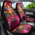 Hawaiian Turtle Love Couple Car Seat Cover Ocean Serenade - Honu Honi Ihu with Hibiscus and Romantic Sunset Pink Color