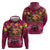 Hawaiian Turtle Love Couple Hoodie Ocean Serenade - Honu Honi Ihu with Hibiscus and Romantic Sunset Pink Color