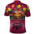 Hawaiian Turtle Love Couple Polo Shirt Ocean Serenade - Honu Honi Ihu with Hibiscus and Romantic Sunset Pink Color