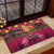 Hawaiian Turtle Love Couple Rubber Doormat Ocean Serenade - Honu Honi Ihu with Hibiscus and Romantic Sunset Pink Color