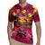 Hawaiian Turtle Love Couple Rugby Jersey Ocean Serenade - Honu Honi Ihu with Hibiscus and Romantic Sunset Pink Color