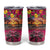 Hawaiian Turtle Love Couple Tumbler Cup Ocean Serenade - Honu Honi Ihu with Hibiscus and Romantic Sunset Pink Color