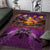 Hawaiian Turtle Love Couple Area Rug Ocean Serenade - Honu Honi Ihu with Hibiscus and Romantic Sunset Purple Color