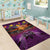 Hawaiian Turtle Love Couple Area Rug Ocean Serenade - Honu Honi Ihu with Hibiscus and Romantic Sunset Purple Color