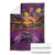 Hawaiian Turtle Love Couple Blanket Ocean Serenade - Honu Honi Ihu with Hibiscus and Romantic Sunset Purple Color