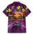 Hawaiian Turtle Love Couple Family Matching Mermaid Dress and Hawaiian Shirt Ocean Serenade - Honu Honi Ihu with Hibiscus and Romantic Sunset Purple Color