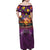 Hawaiian Turtle Love Couple Family Matching Off Shoulder Maxi Dress and Hawaiian Shirt Ocean Serenade - Honu Honi Ihu with Hibiscus and Romantic Sunset Purple Color