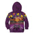 Hawaiian Turtle Love Couple Kid Hoodie Ocean Serenade - Honu Honi Ihu with Hibiscus and Romantic Sunset Purple Color