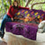 Hawaiian Turtle Love Couple Quilt Ocean Serenade - Honu Honi Ihu with Hibiscus and Romantic Sunset Purple Color