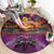 Hawaiian Turtle Love Couple Round Carpet Ocean Serenade - Honu Honi Ihu with Hibiscus and Romantic Sunset Purple Color