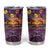 Hawaiian Turtle Love Couple Tumbler Cup Ocean Serenade - Honu Honi Ihu with Hibiscus and Romantic Sunset Purple Color