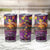 Hawaiian Turtle Love Couple Tumbler Cup Ocean Serenade - Honu Honi Ihu with Hibiscus and Romantic Sunset Purple Color