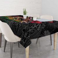 Hawaiian One Love Tablecloth Reggae Lion Tropical Plants and Kakau with Tribal Pattern LT03 - Polynesian Pride