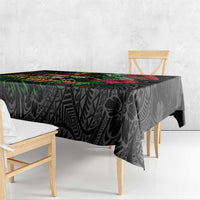 Hawaiian One Love Tablecloth Reggae Lion Tropical Plants and Kakau with Tribal Pattern LT03 - Polynesian Pride
