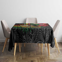 Hawaiian One Love Tablecloth Reggae Lion Tropical Plants and Kakau with Tribal Pattern LT03 - Polynesian Pride