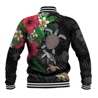 Hawaiian Tropical Plants and Turtles Baseball Jacket Polynesian Art Motifs LT03 - Polynesian Pride
