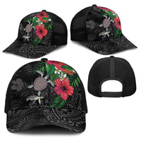 Hawaiian Tropical Plants and Turtles Baseball Net Cap Polynesian Art Motifs LT03 - Polynesian Pride