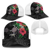 Hawaiian Tropical Plants and Turtles Baseball Net Cap Polynesian Art Motifs LT03 - Polynesian Pride