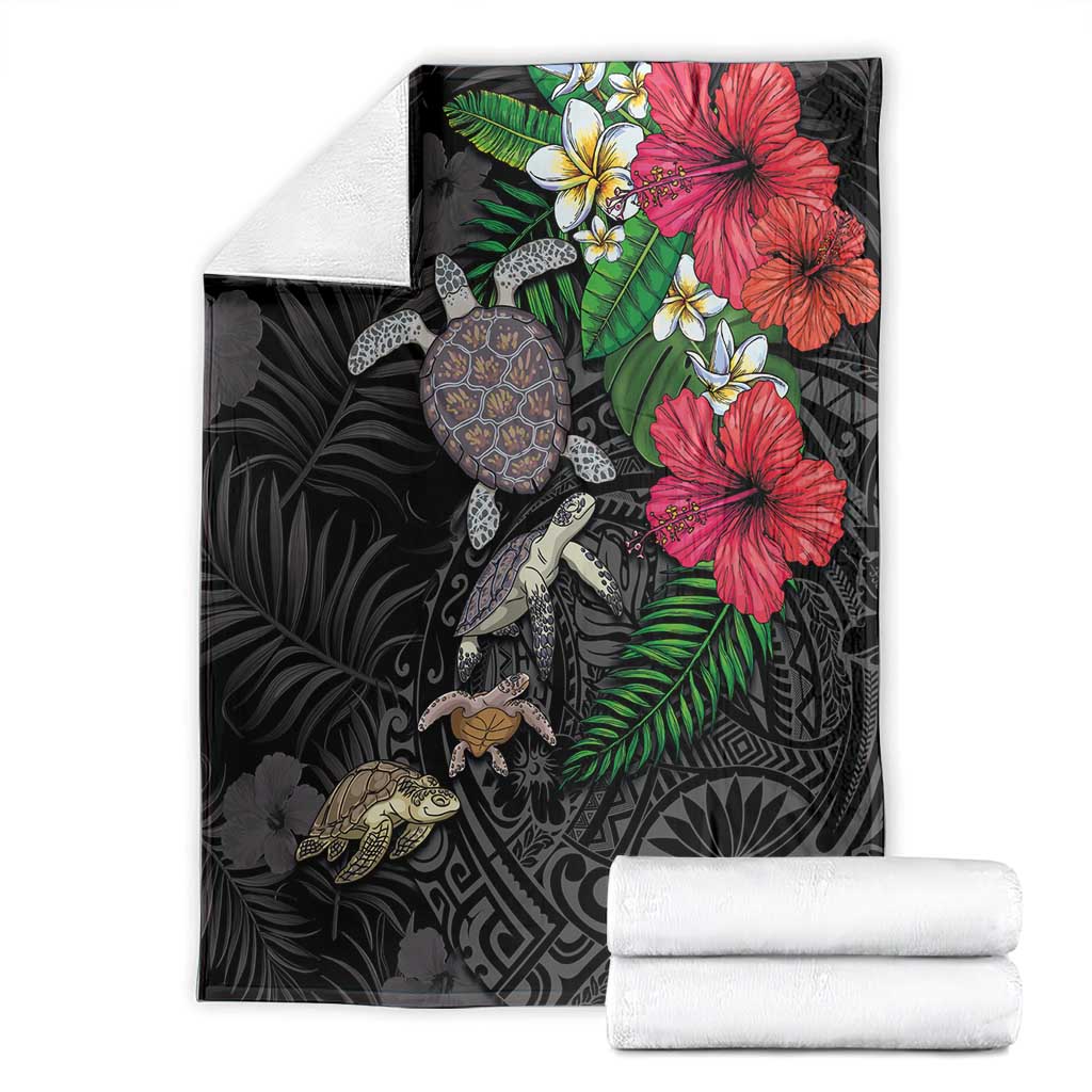 Hawaiian Tropical Plants and Turtles Blanket Polynesian Art Motifs LT03 - Polynesian Pride