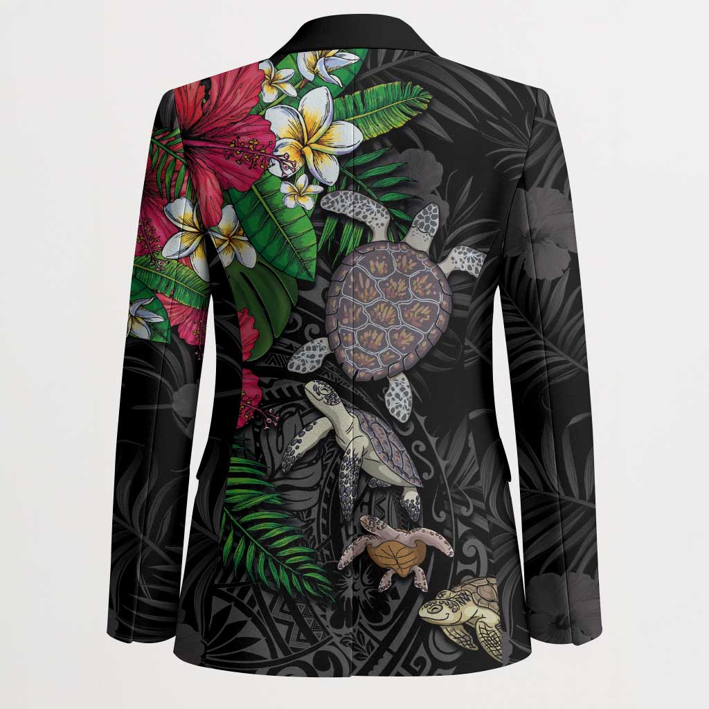 Hawaiian Tropical Plants and Turtles Blazer Polynesian Art Motifs LT03 - Polynesian Pride