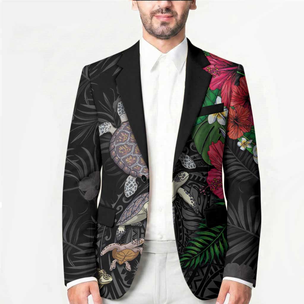 Hawaiian Tropical Plants and Turtles Blazer Polynesian Art Motifs LT03 - Polynesian Pride