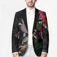 Hawaiian Tropical Plants and Turtles Blazer Polynesian Art Motifs LT03 - Polynesian Pride